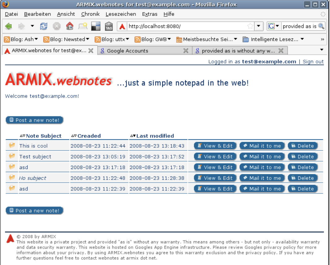 ARMIX.webnotes on Google App Engine